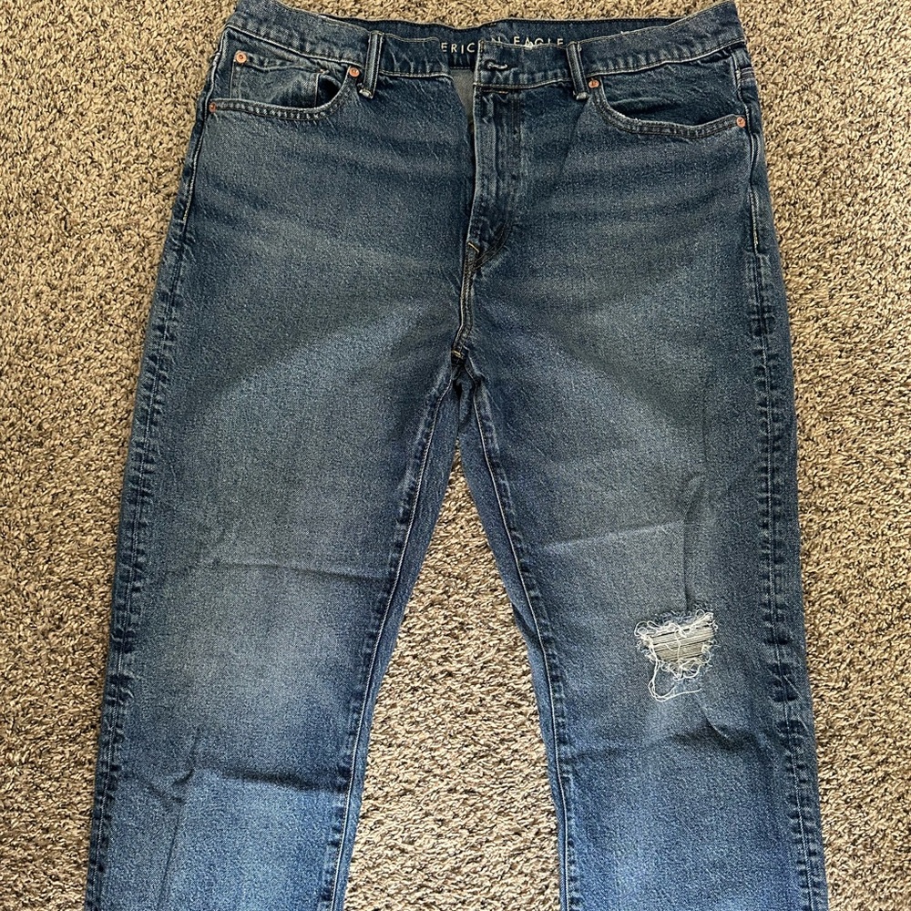 American Eagle Outfitters Blue Relaxed Jeans Vintage Distressed